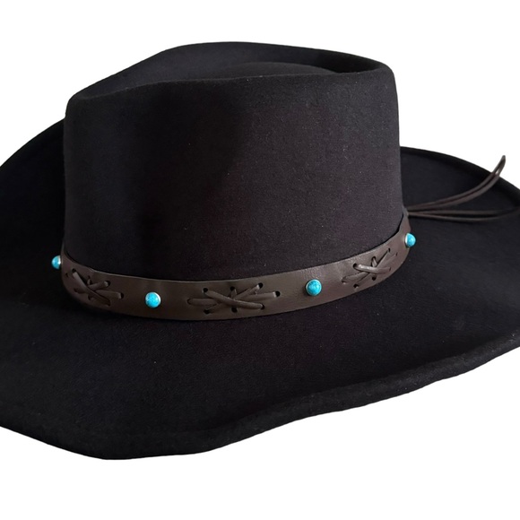 FRYE Womens Western Cowgirl Rodeo Boho Felt Tussle Studs   Hat NWT - Picture 4 of 9